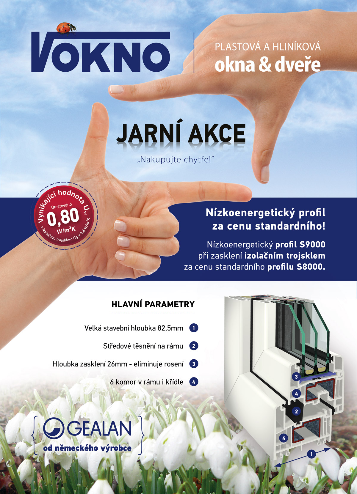 Jarní akce - okenní profil S 9000