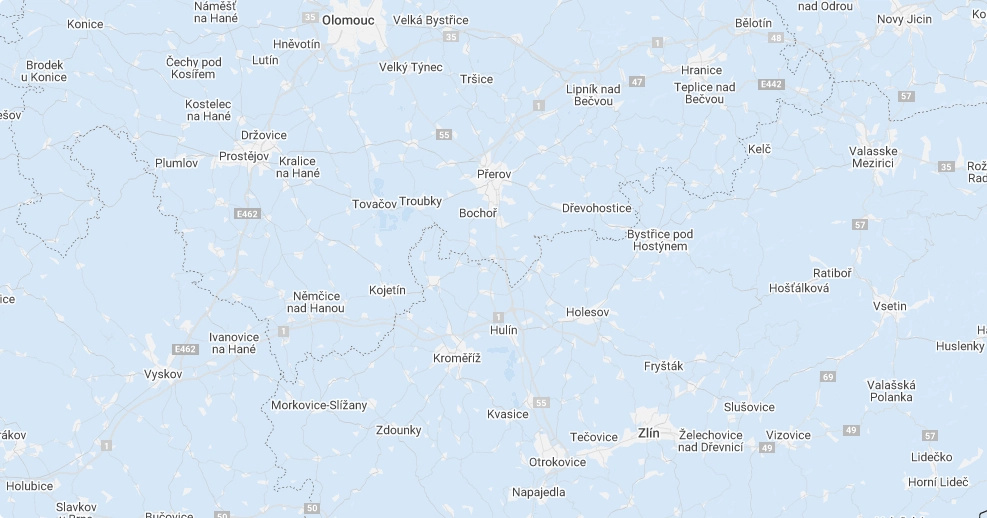 Mapa poboček V Okno s.r.o.